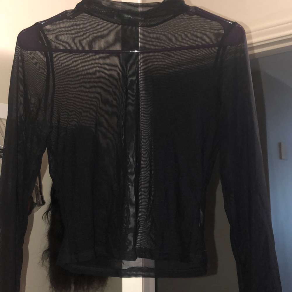 Black mesh top